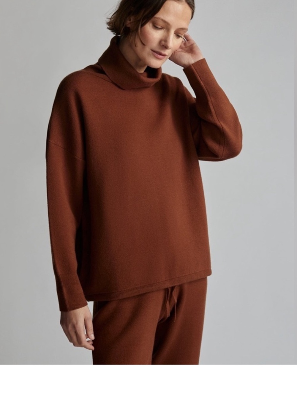 Varley Cavendish Luxe Brushed Knit Roll Neck Oversized Sweater Medium